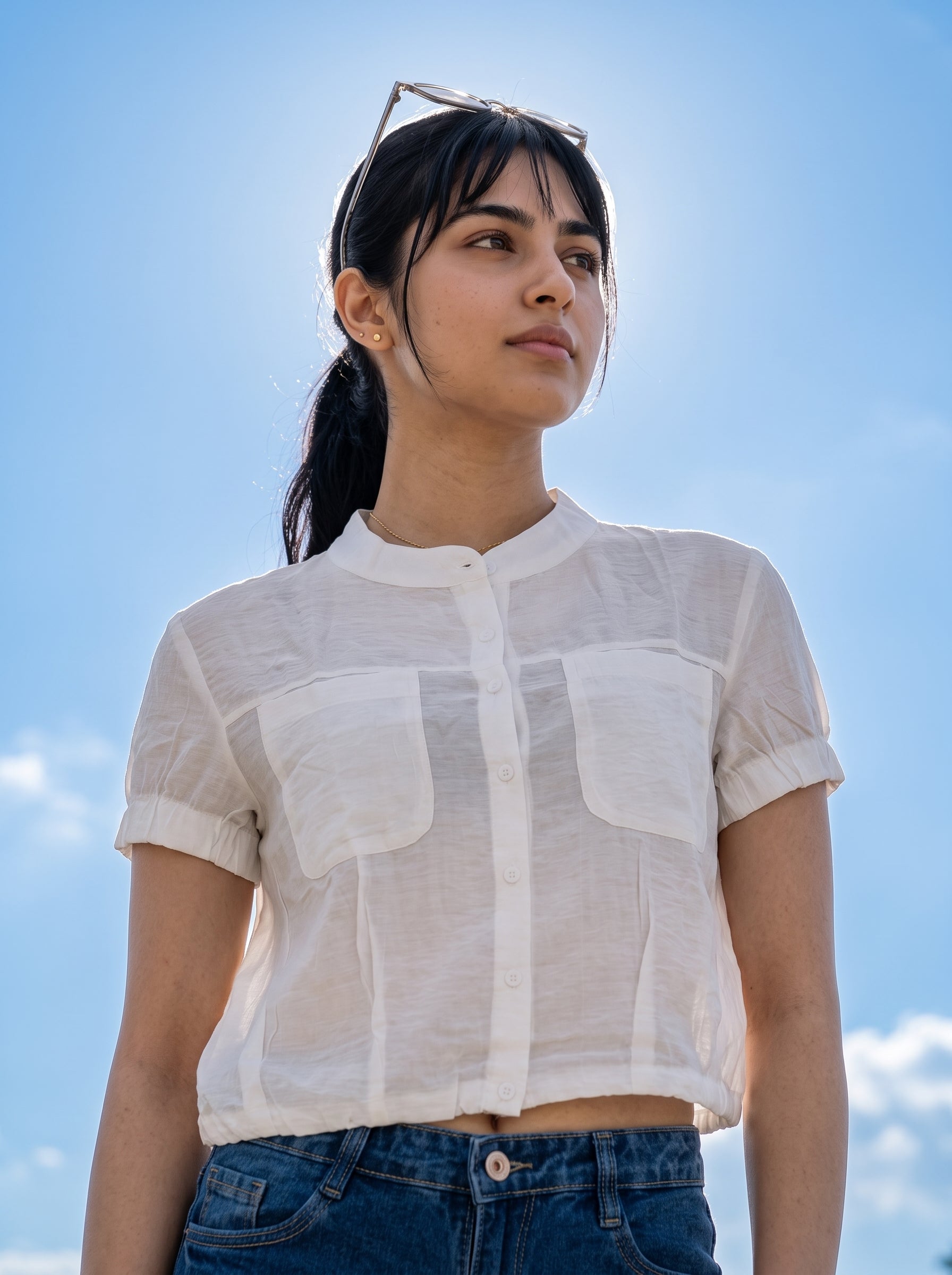 Women's Imported White Regular Fit Top
